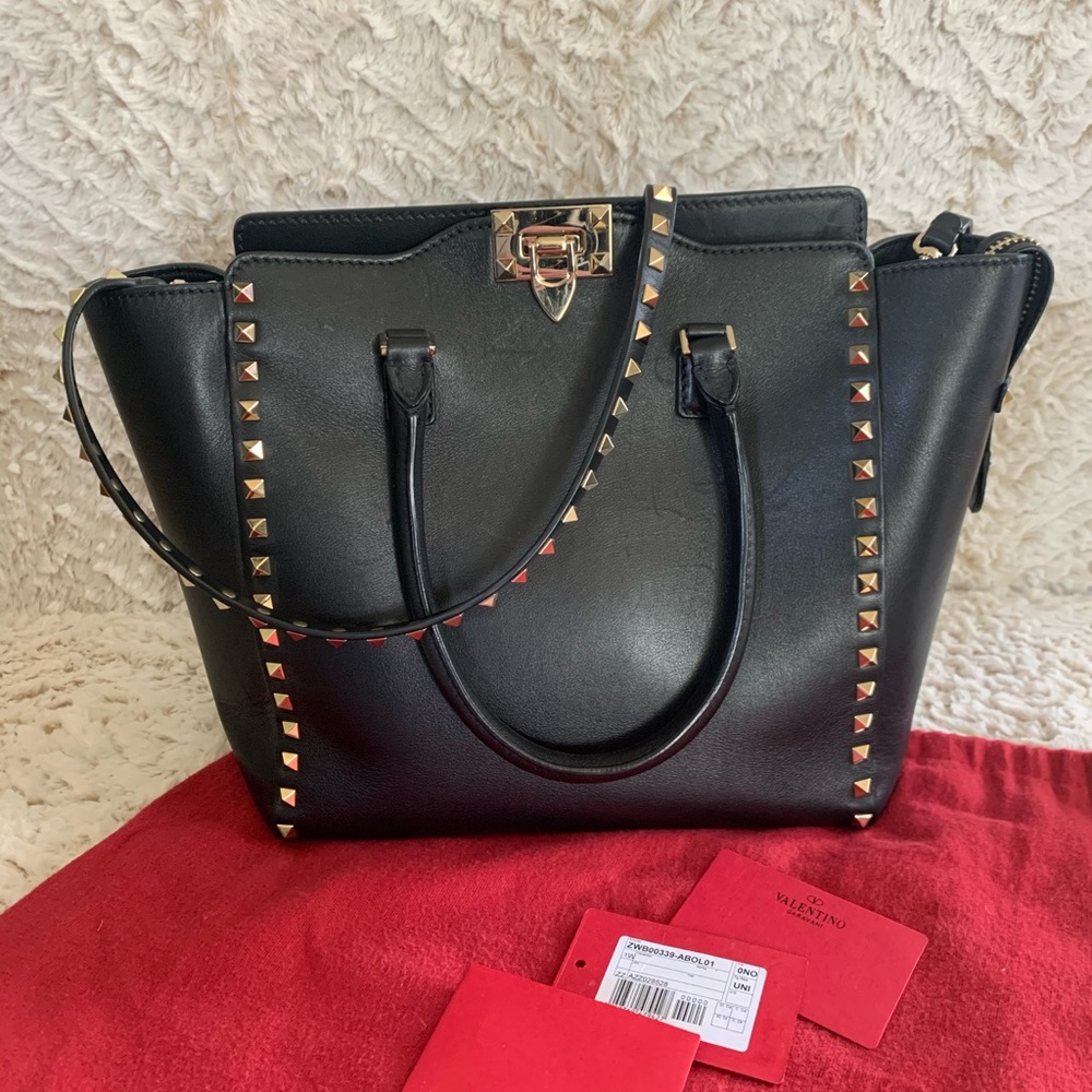 Valentino Garavani Rockstud Leather Pagoda Tote